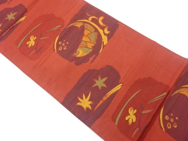 JAPANESE FUKURO OBI / WOVEN FLORAL PLANTS